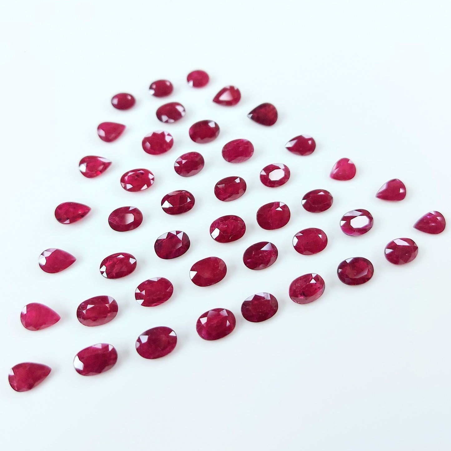 100% Natural African Ruby Heated Oval and Pear Cut Calibrated 5x4-6x4mm Reddish Pink Color Gemstones for Jewelry Making