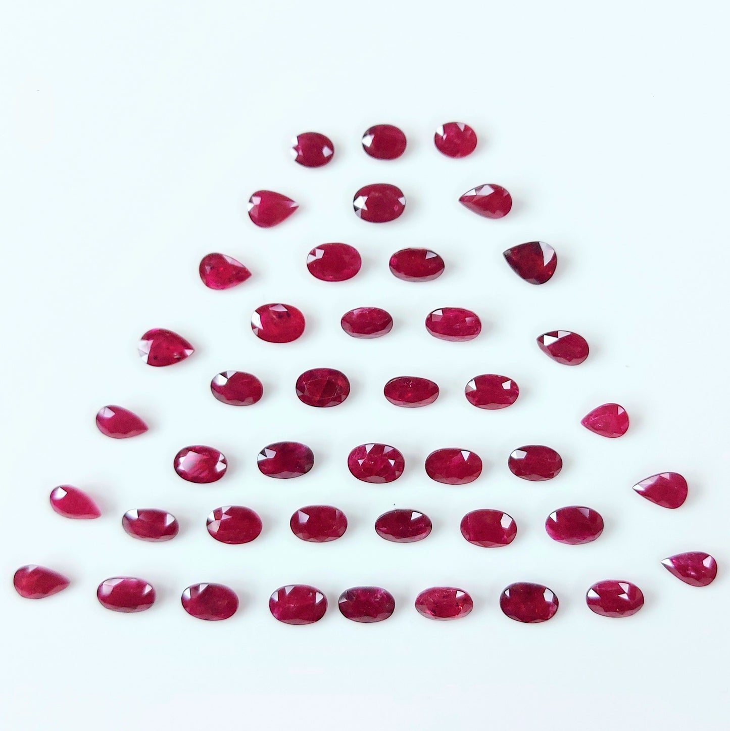 100% Natural African Ruby Heated Oval and Pear Cut Calibrated 5x4-6x4mm Reddish Pink Color Gemstones for Jewelry Making