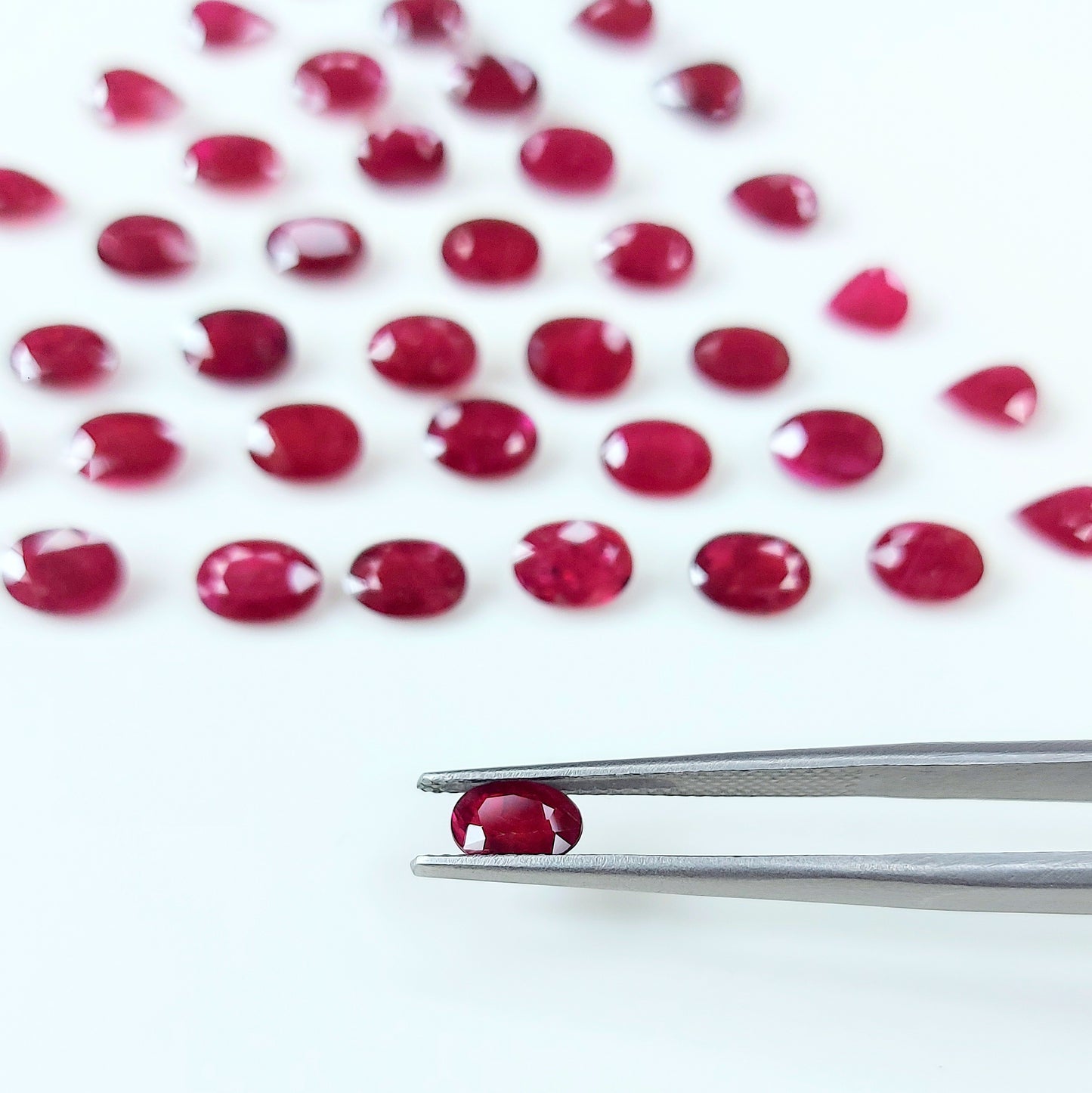100% Natural African Ruby Heated Oval and Pear Cut Calibrated 5x4-6x4mm Reddish Pink Color Gemstones for Jewelry Making