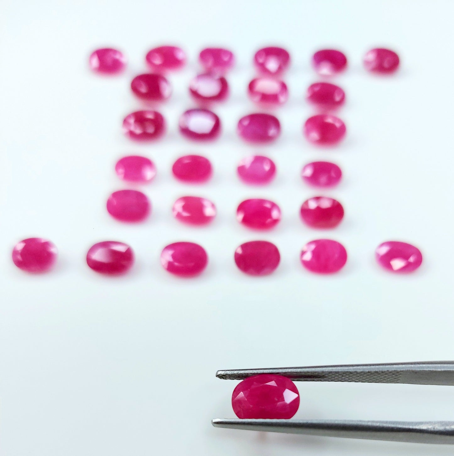 Natural Ruby Johnson Heated 6x4-7x5 mm Oval Cut Reddish Pink Color July Birthstone Loose Gemstones for Making Jewellery