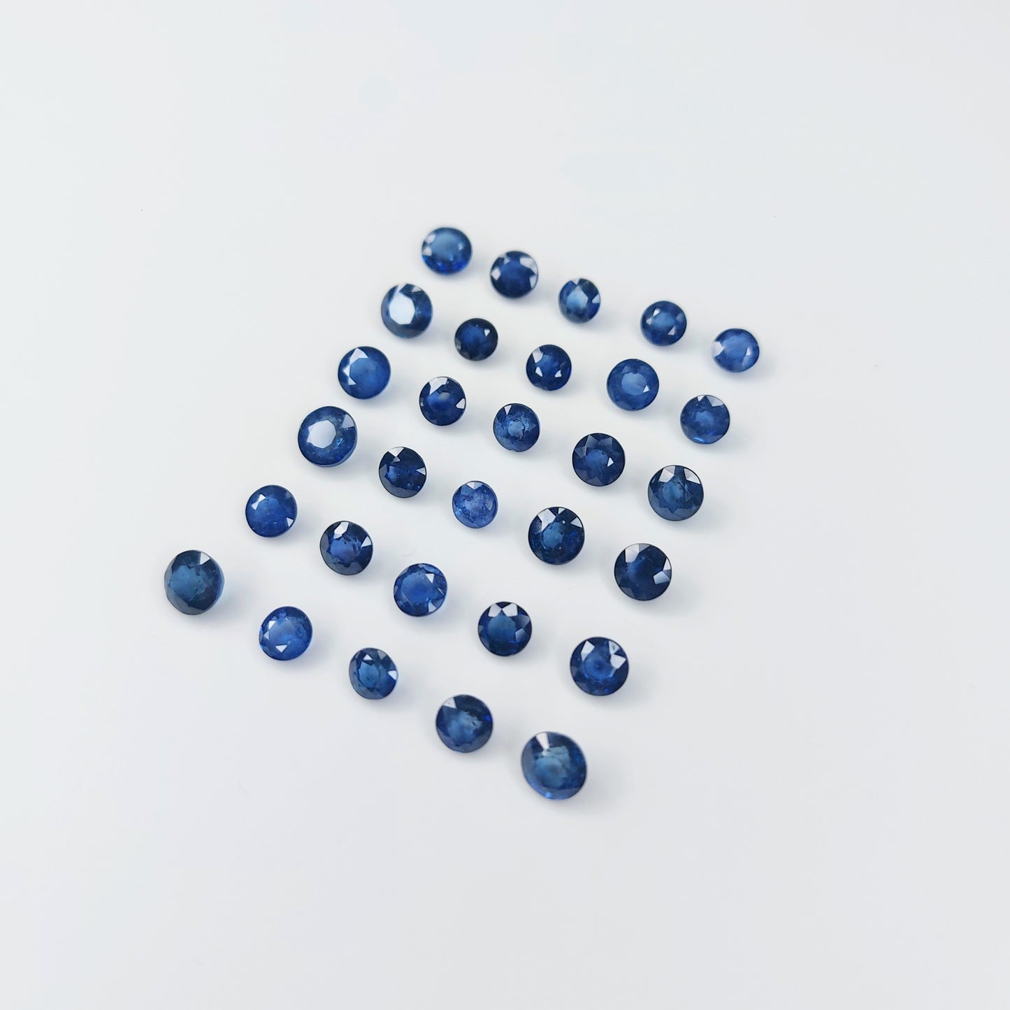 Natural Blue Sapphire Nor Cut Loose Gemstone Round Shape Faceted 4mm Gemstones for Jewelry Making, September Birthstone