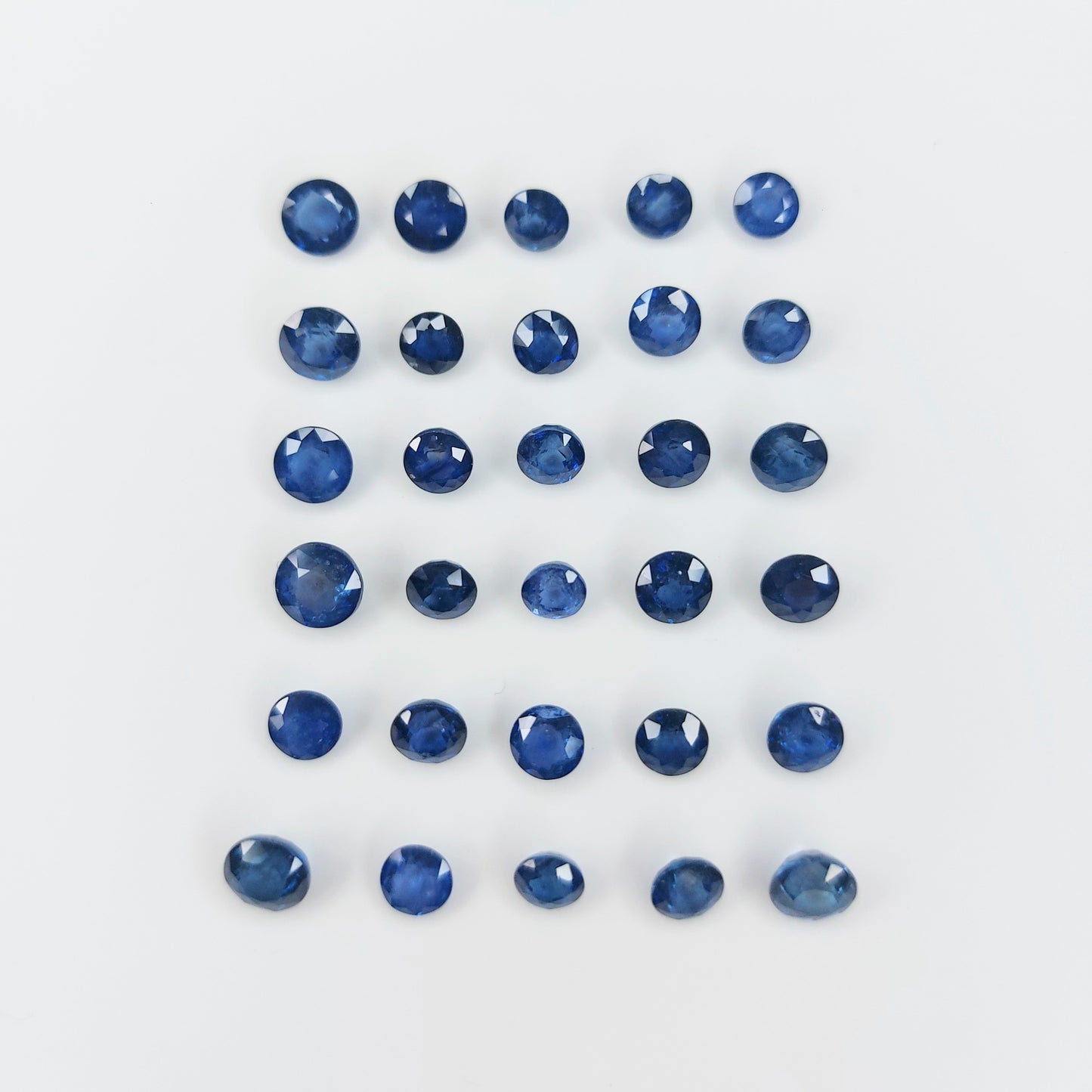 Natural Blue Sapphire Nor Cut Loose Gemstone Round Shape Faceted 4mm Gemstones for Jewelry Making, September Birthstone