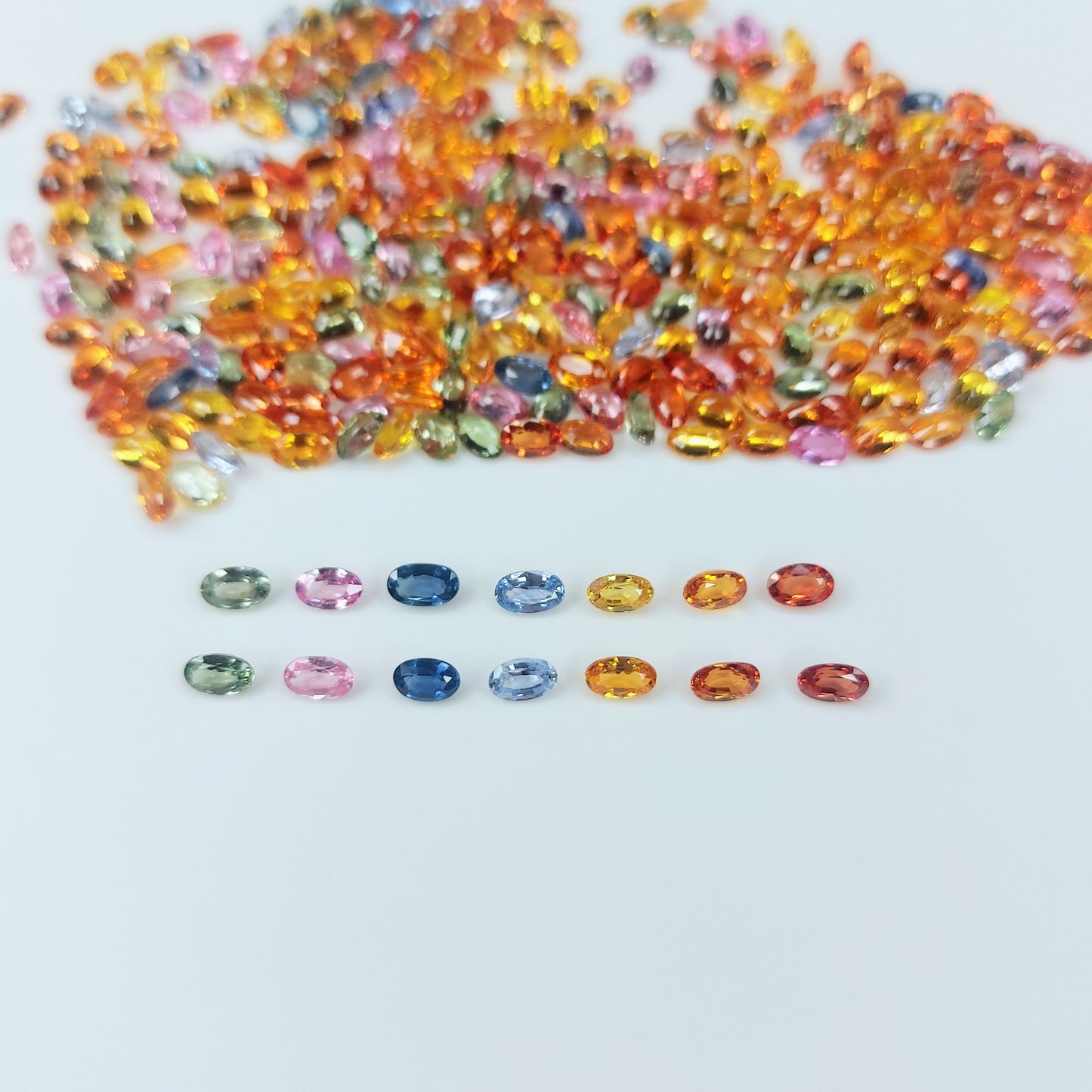 High Quality 100% Natural Multi Sapphire Oval Shape 5x3 mm Loose Gemstones for Jewelry Making