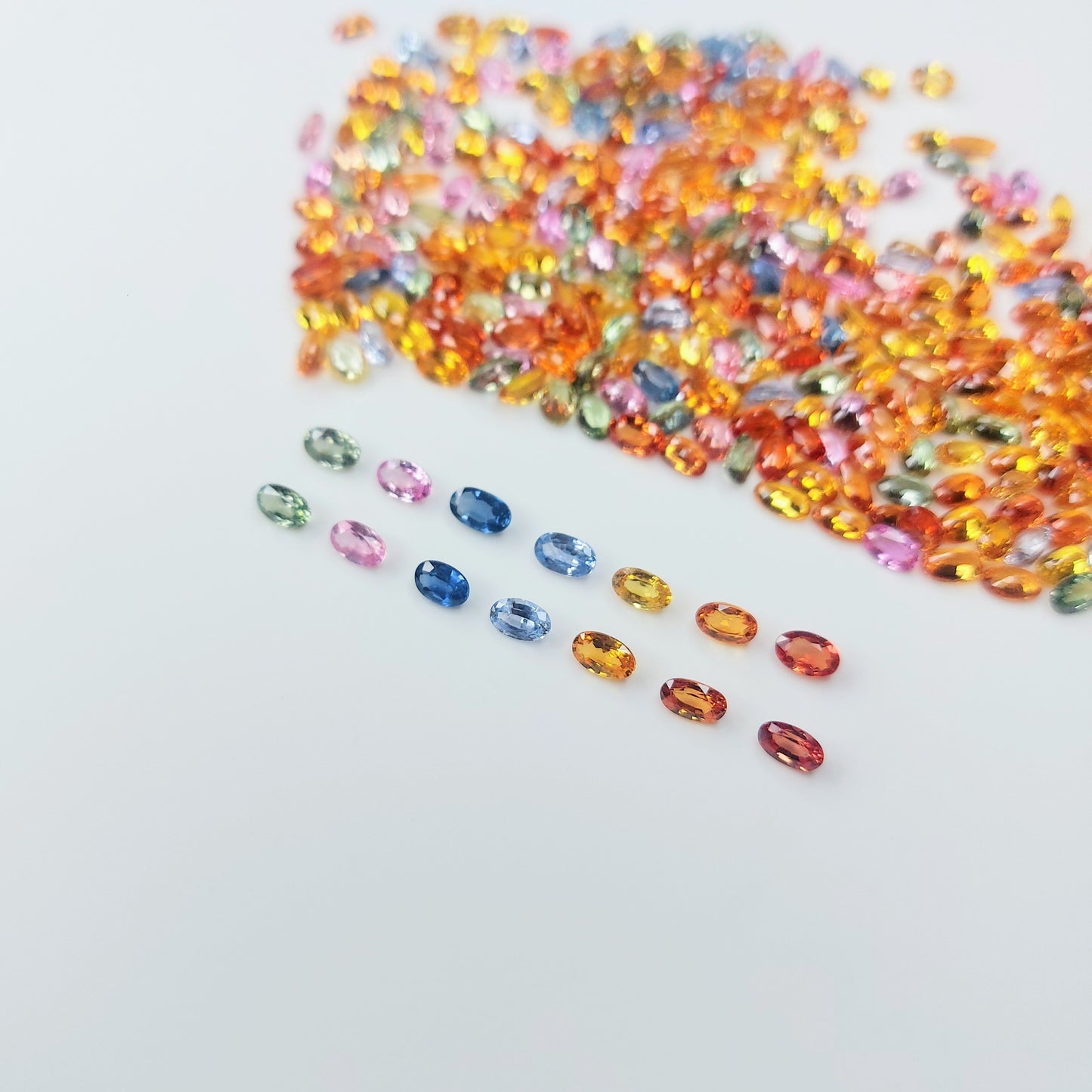 High Quality 100% Natural Multi Sapphire Oval Shape 5x3 mm Loose Gemstones for Jewelry Making