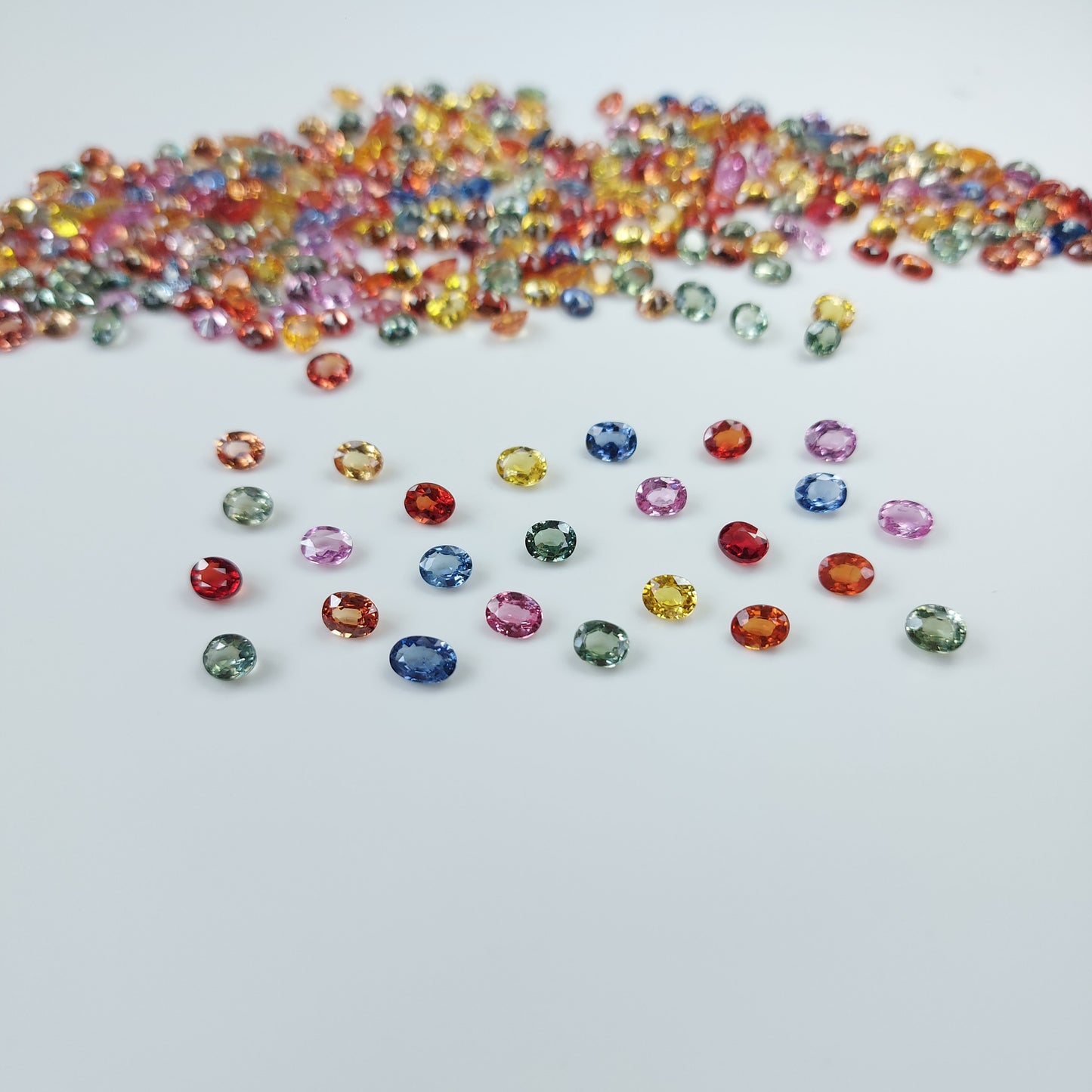 5x4 mm Fine Quality Heated Natural Oval Cut Heated Multi Sapphire Loose gemstones for Making Bracelet Necklace