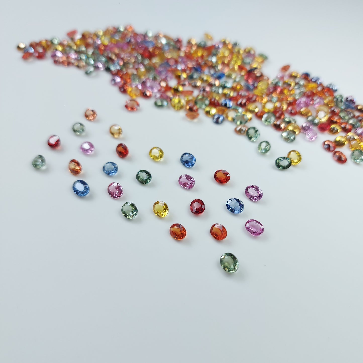 5x4 mm Fine Quality Heated Natural Oval Cut Heated Multi Sapphire Loose gemstones for Making Bracelet Necklace