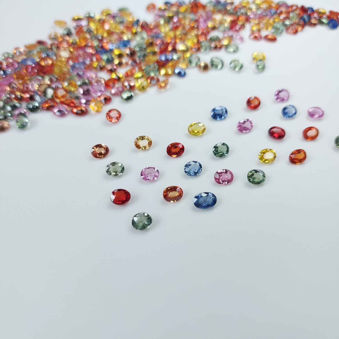 5x4 mm Fine Quality Heated Natural Oval Cut Heated Multi Sapphire Loose gemstones for Making Bracelet Necklace