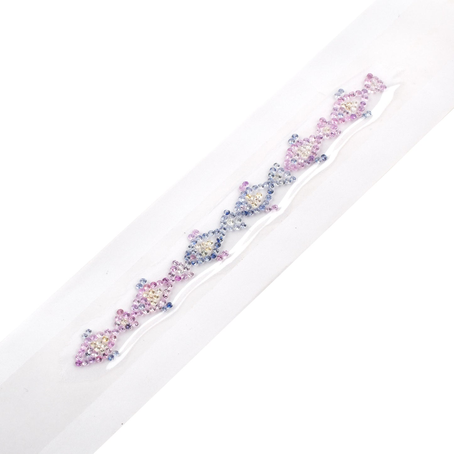 Natural Pink, Blue, and Yellow Sapphire Gemstones 3.87 cts. in Round Shape for Bracelet Making, Colorful Gemstone Bracelet in Silver & Gold