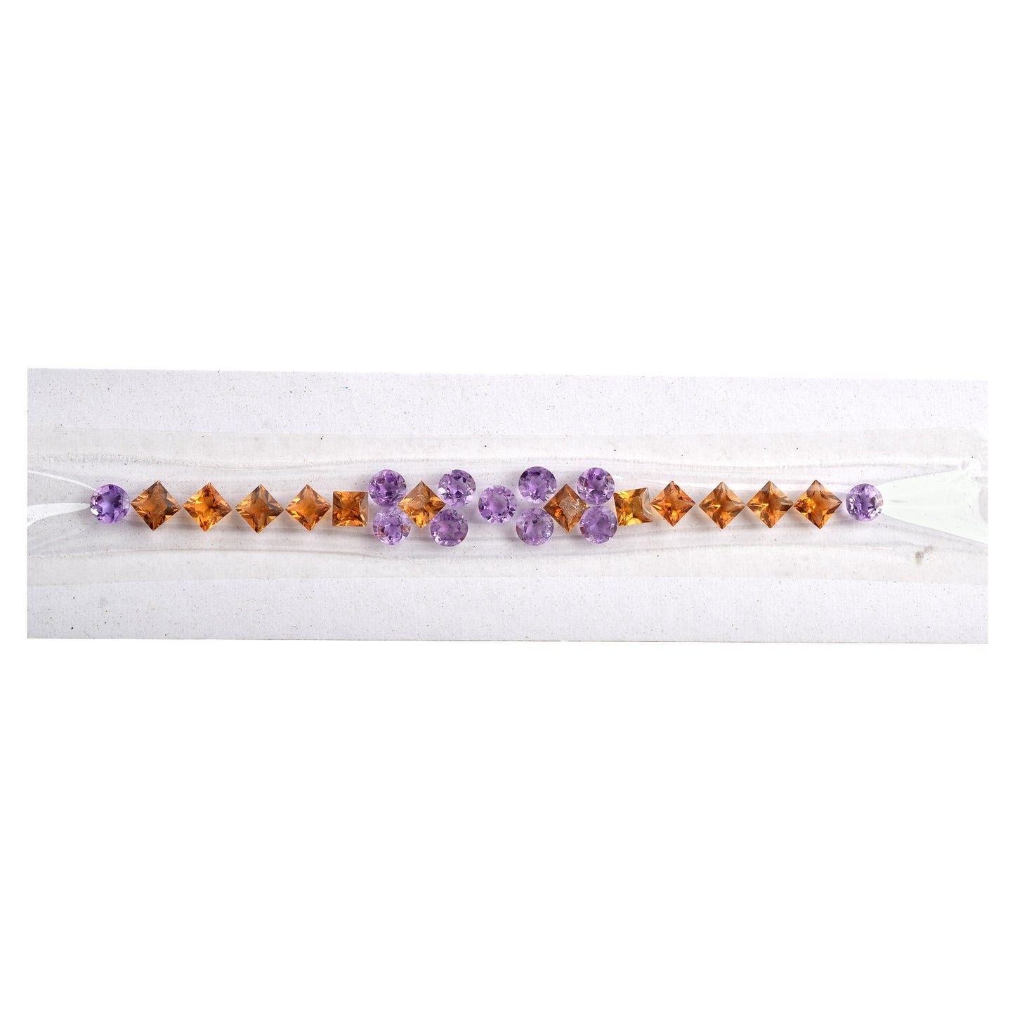 100% Natural Citrine and Amethyst Gemstones Size 5.5mm in Round, Square Shape 13.99cts, 7.10cts for Bracelet Making of Silver & Gold