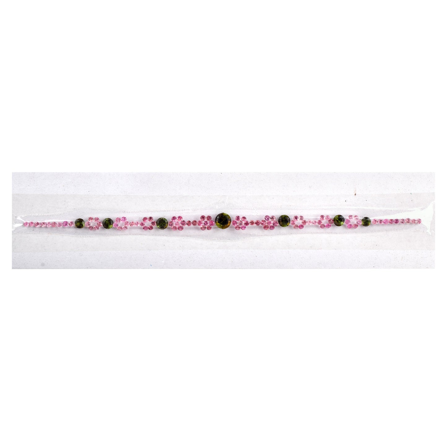 100% Natural Pink Green Tourmaline Fine Quality Gemstones 3.23cts, 3.80cts Mixed Sizes in Round Shape for Bracelet Making of Silver & Gold
