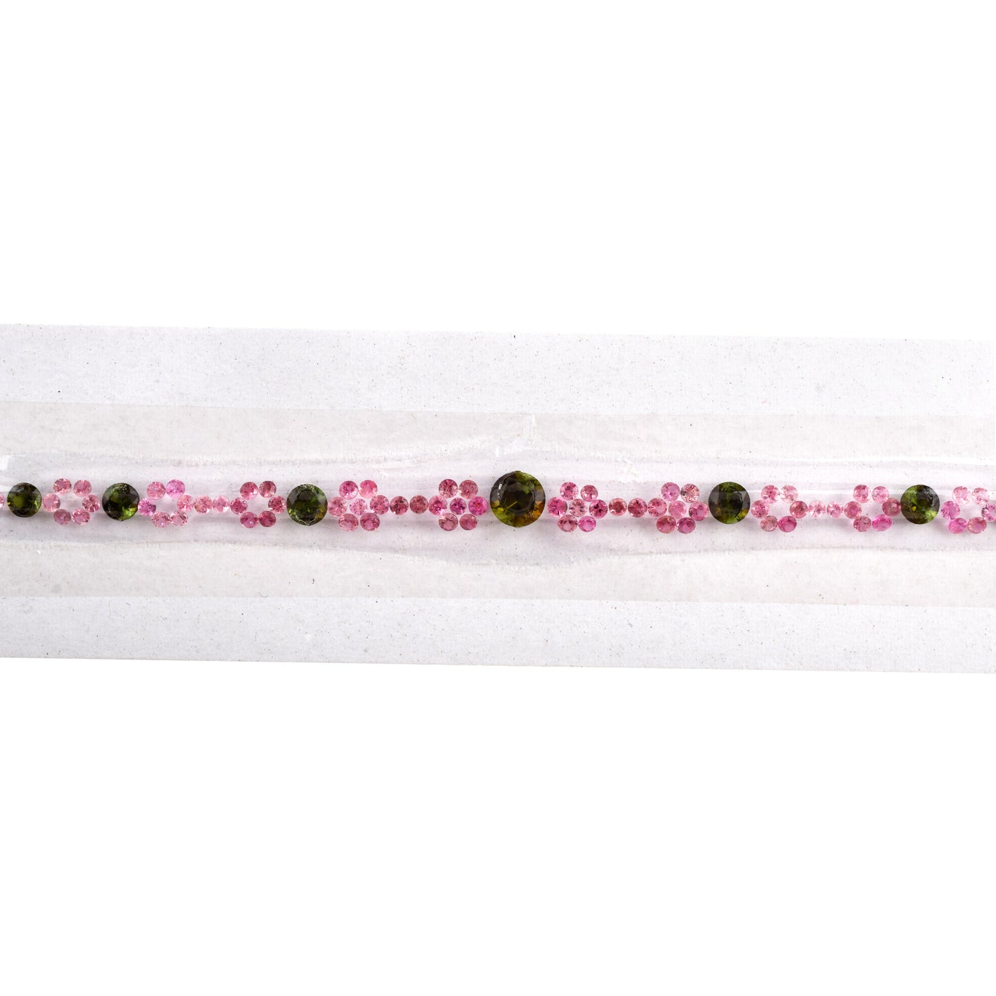 100% Natural Pink Green Tourmaline Fine Quality Gemstones 3.23cts, 3.80cts Mixed Sizes in Round Shape for Bracelet Making of Silver & Gold