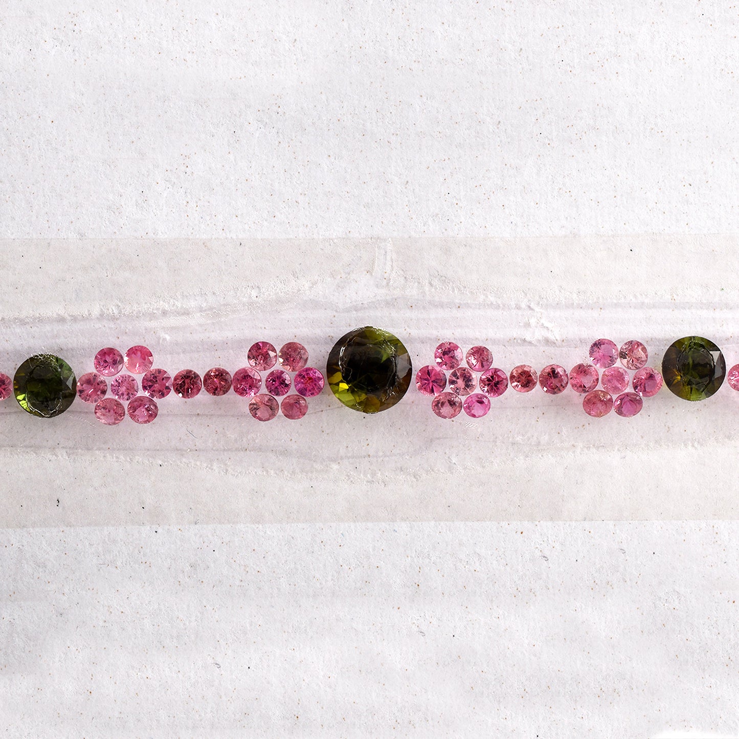100% Natural Pink Green Tourmaline Fine Quality Gemstones 3.23cts, 3.80cts Mixed Sizes in Round Shape for Bracelet Making of Silver & Gold
