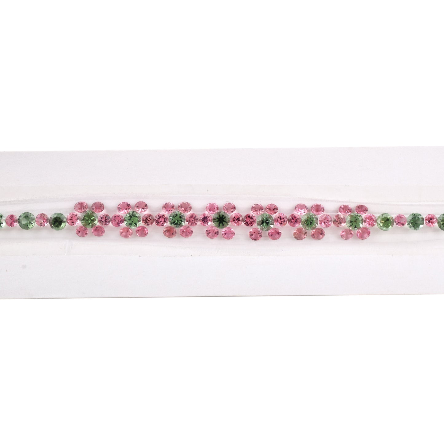 Natural Pink Green Tourmaline Fine Quality Gemstones Mixed Sizes 6.08cts, 3.96cts in Round Shape for Bracelet Making of Silver & Gold