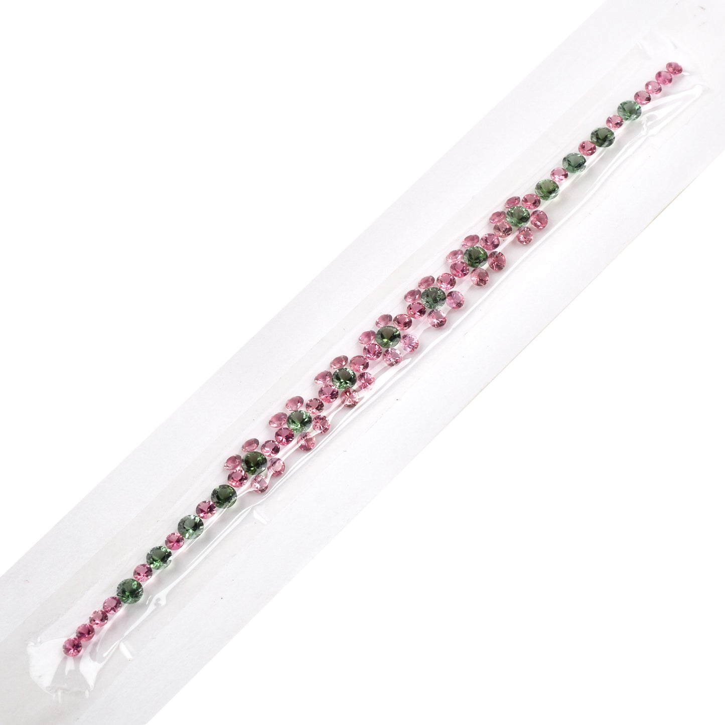 Natural Pink Green Tourmaline Fine Quality Gemstones Mixed Sizes 6.08cts, 3.96cts in Round Shape for Bracelet Making of Silver & Gold