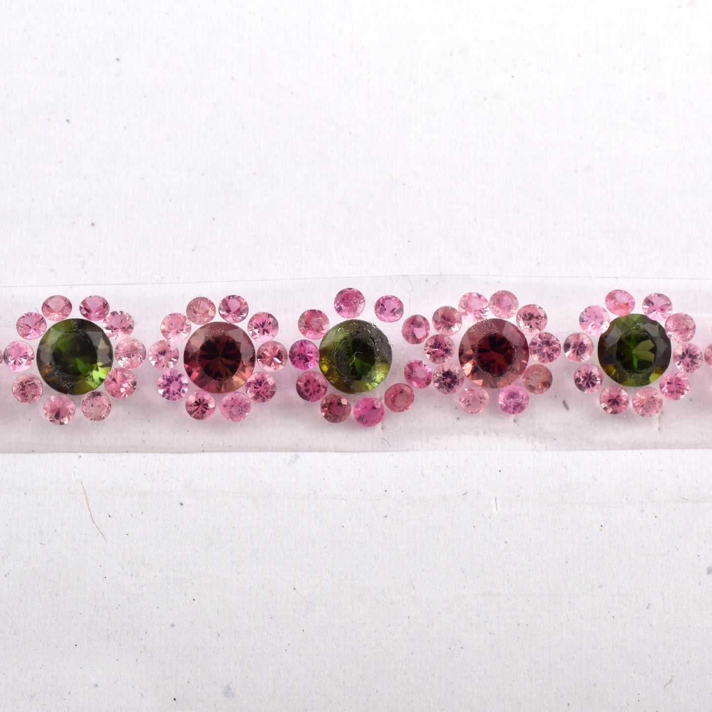 100% Natural Green Pink Tourmaline Gemstones 9.12cts, 2.87cts, 3.12cts Mixed Sizes in Round Shape for Bracelet Making of Silver & Gold