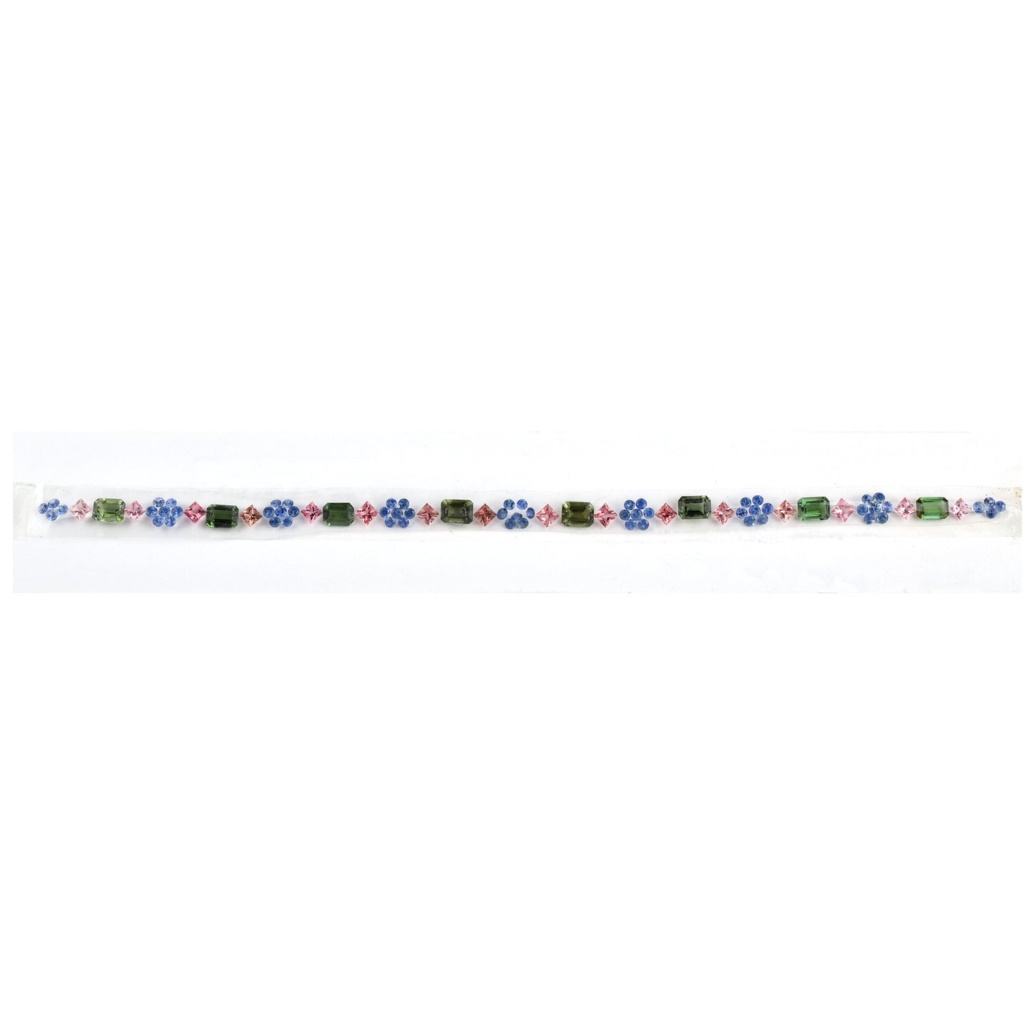 Natural Blue Sapphire Pink, Green Tourmaline Gemstones Size 7x5 mm, 3mm, 2.4mm in Round, Square Shape for Bracelet Making of Silver & Gold