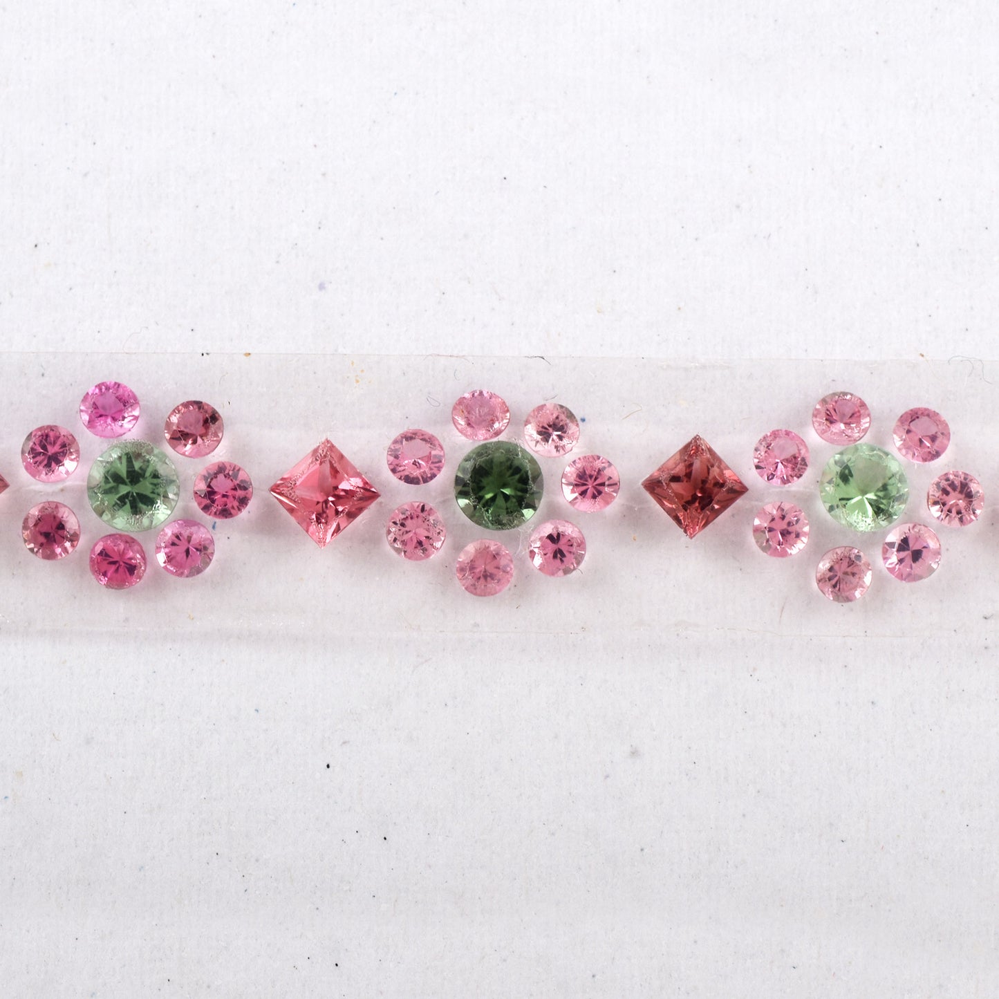 Fine Quality 100% Natural Green and Pink Tourmaline Gemstones Mixed Sizes in Round, Square Shape for Bracelet Making of Silver & Gold
