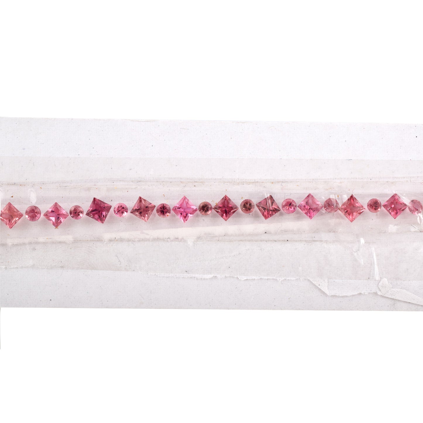 Natural Pink Tourmaline Gemstones Size 2.9-3.2mm, 3.9-4.2mm in Round, Square Shape 2.82, 7.68cts for Making Tennis Bracelet of Silver & Gold