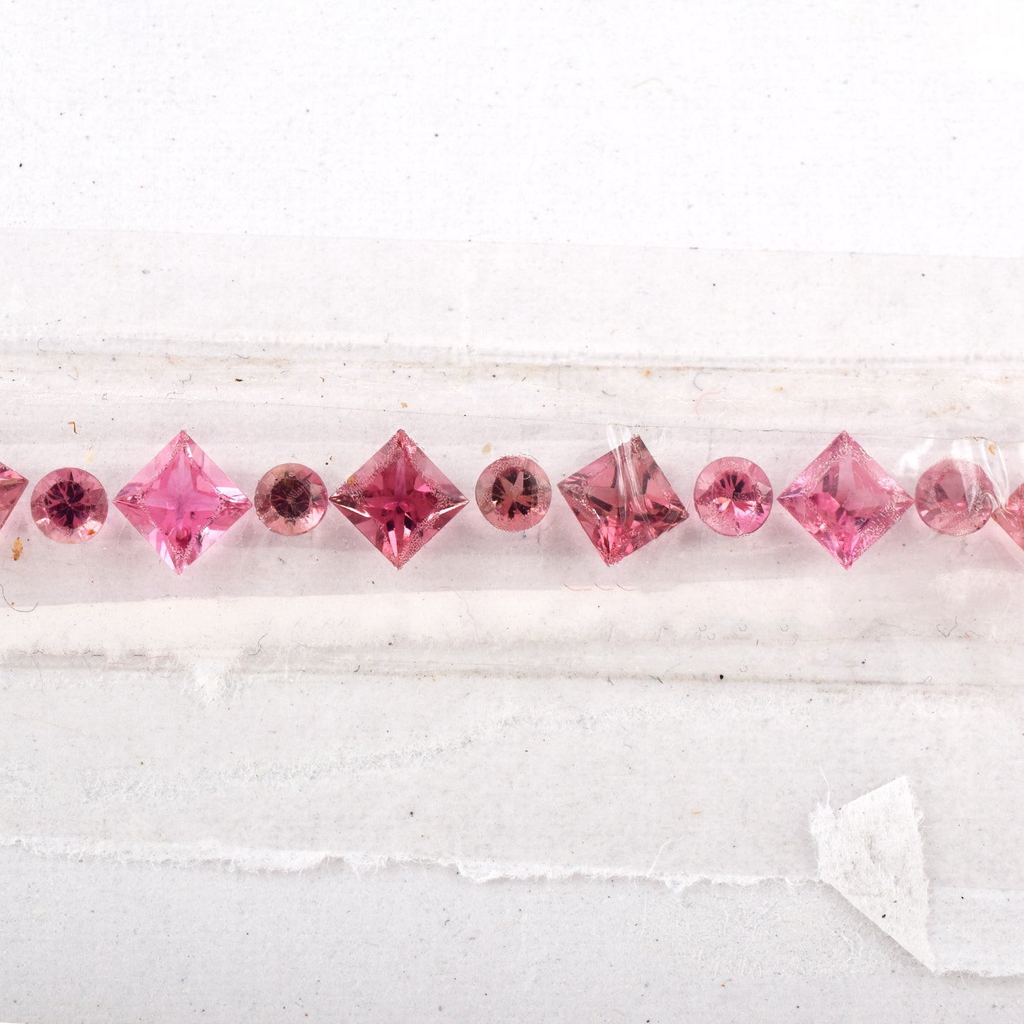 Natural Pink Tourmaline Gemstones Size 2.9-3.2mm, 3.9-4.2mm in Round, Square Shape 2.82, 7.68cts for Making Tennis Bracelet of Silver & Gold