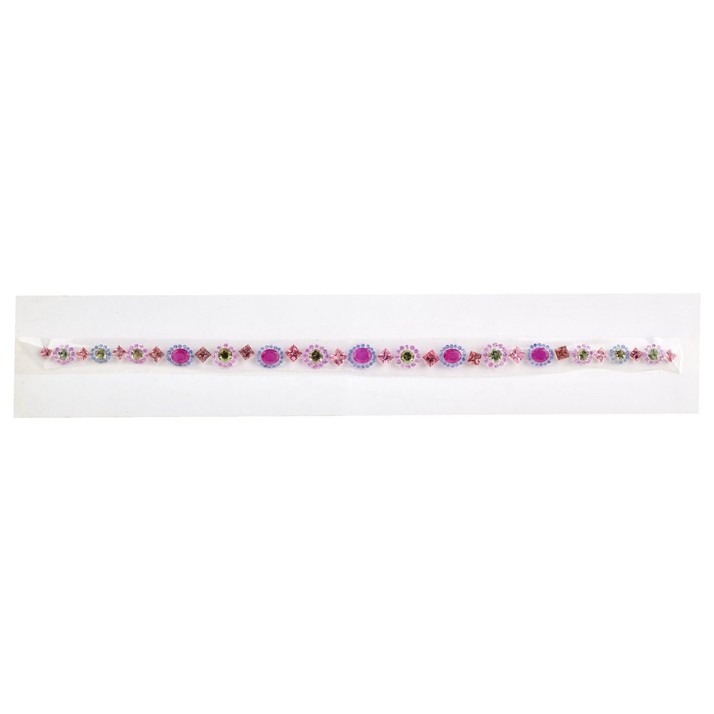 100% Natural Ruby, Green, Pink Tourmaline Blue, Pink Sapphire Gemstones Mix Sizes in Round, Oval Shape for Bracelet Making of Silver & Gold