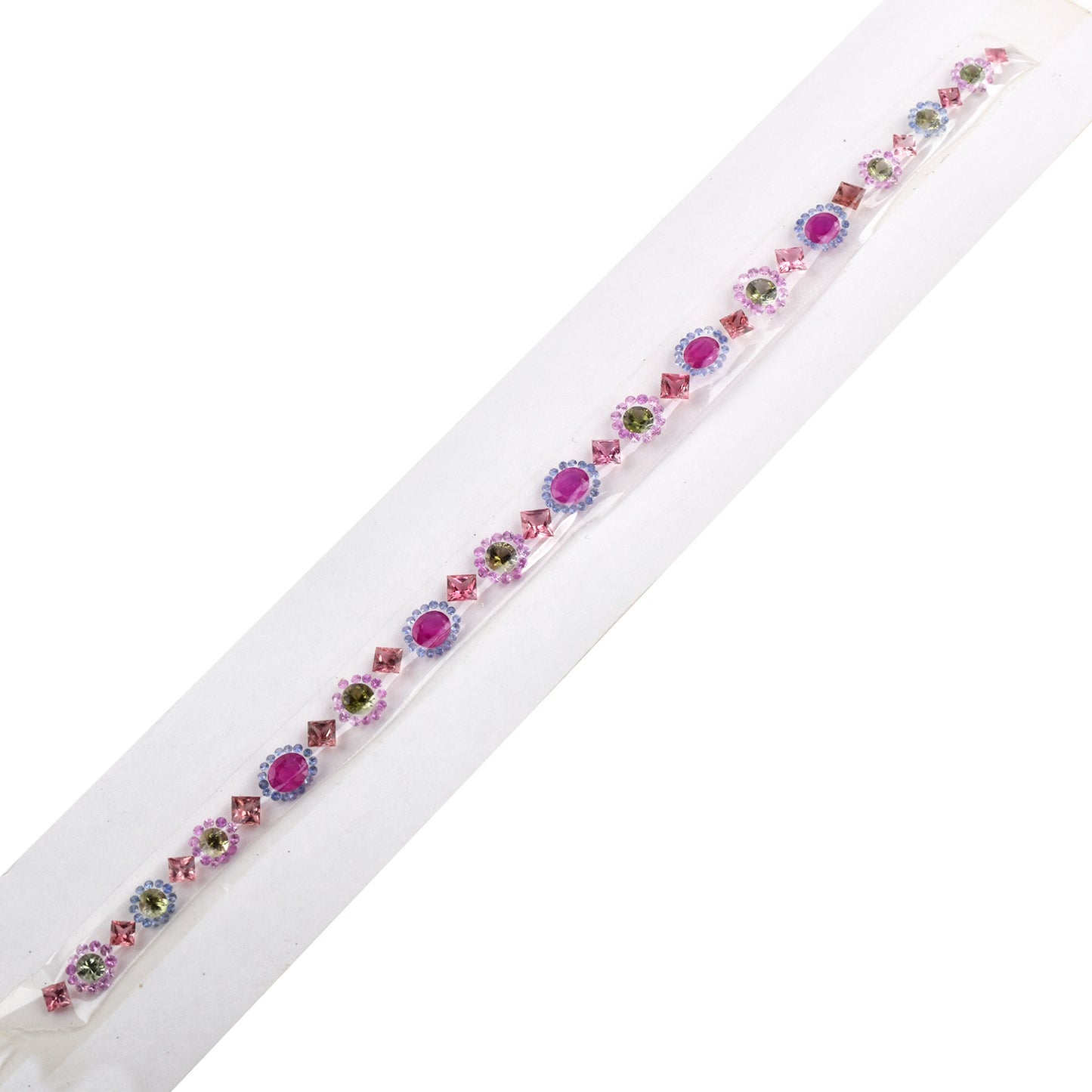 100% Natural Ruby, Green, Pink Tourmaline Blue, Pink Sapphire Gemstones Mix Sizes in Round, Oval Shape for Bracelet Making of Silver & Gold