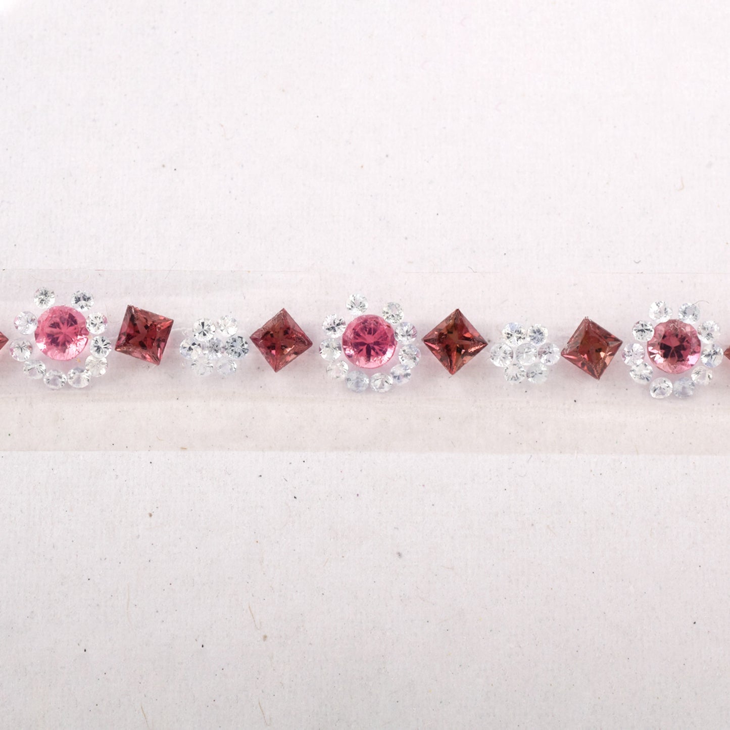 100% Natural Blue Sapphire Pink Tourmaline Gemstones Size 3.0-3.1mm, 3.5-3.6mm in Round, Square Shape for Bracelet Making of Silver & Gold