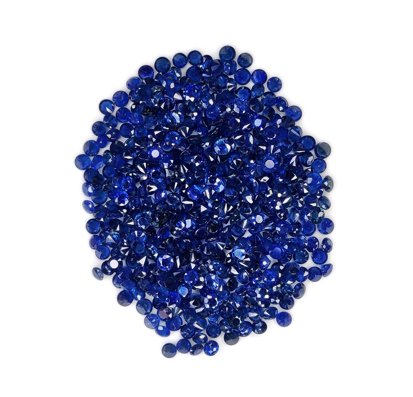 Natural Diamond Cut Blue Sapphire Heat Round Shape 2.5mm Calibrated Loose Gemstones for Jewelry Making