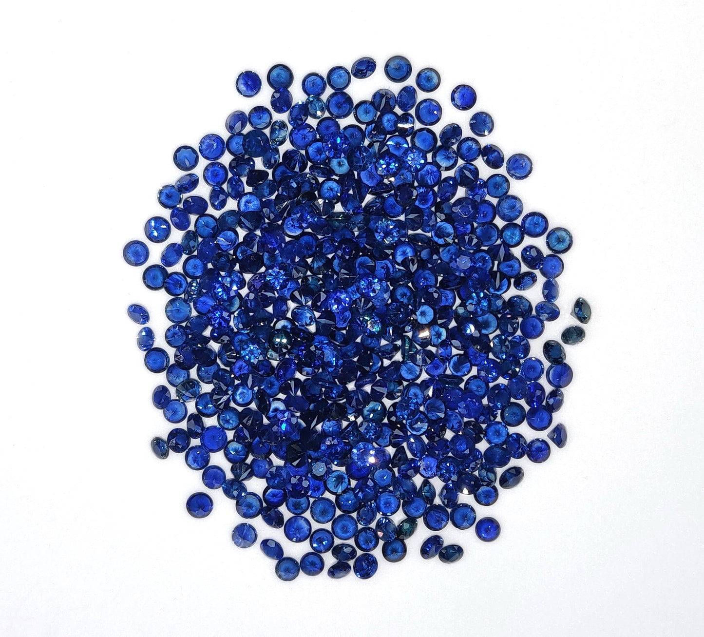 Natural Diamond Cut Blue Sapphire Heat Round Shape 2.5mm Calibrated Loose Gemstones for Jewelry Making