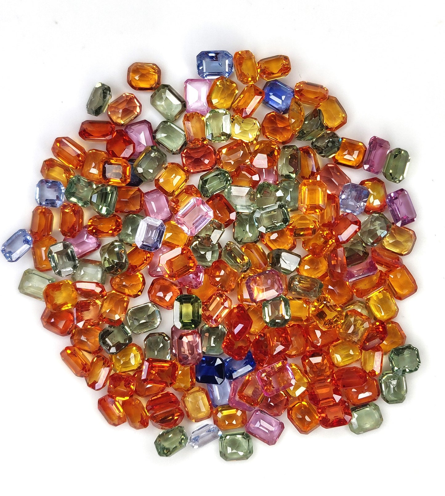 5x4 mm Fine Quality Natural Octagon Cut Heated Multi Sapphire Loose gemstones for Making Bracelet Necklace