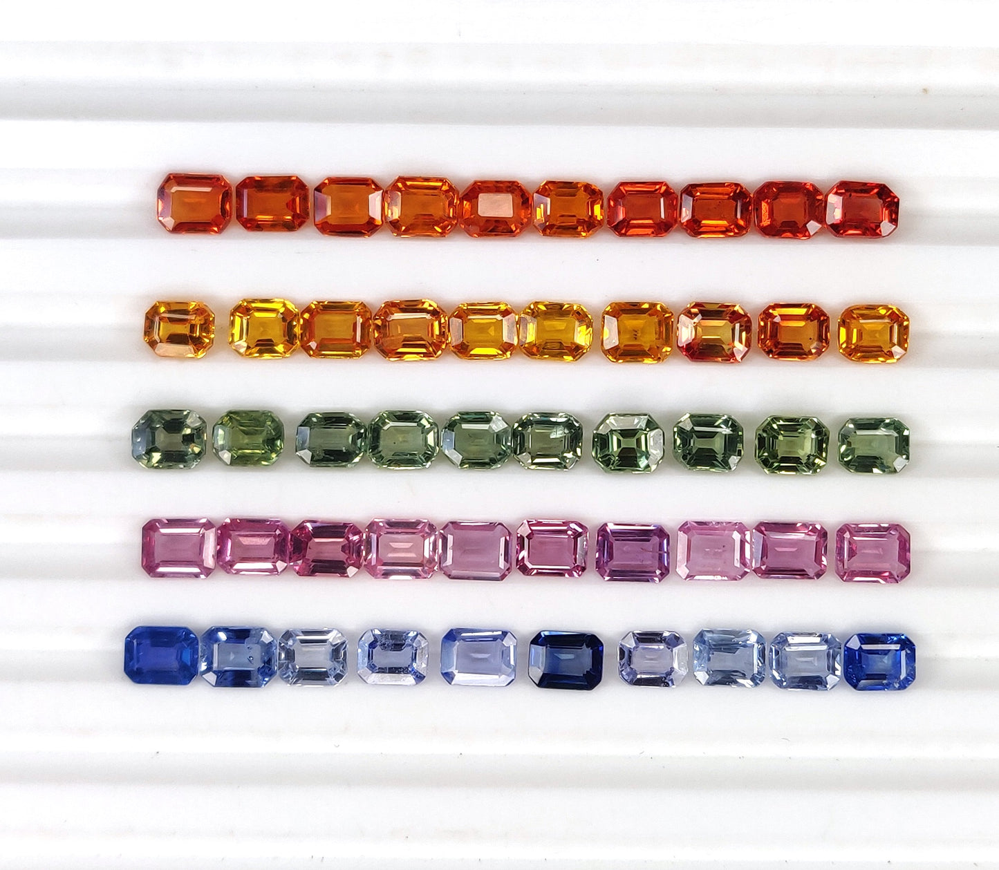 5x4 mm Fine Quality Natural Octagon Cut Heated Multi Sapphire Loose gemstones for Making Bracelet Necklace