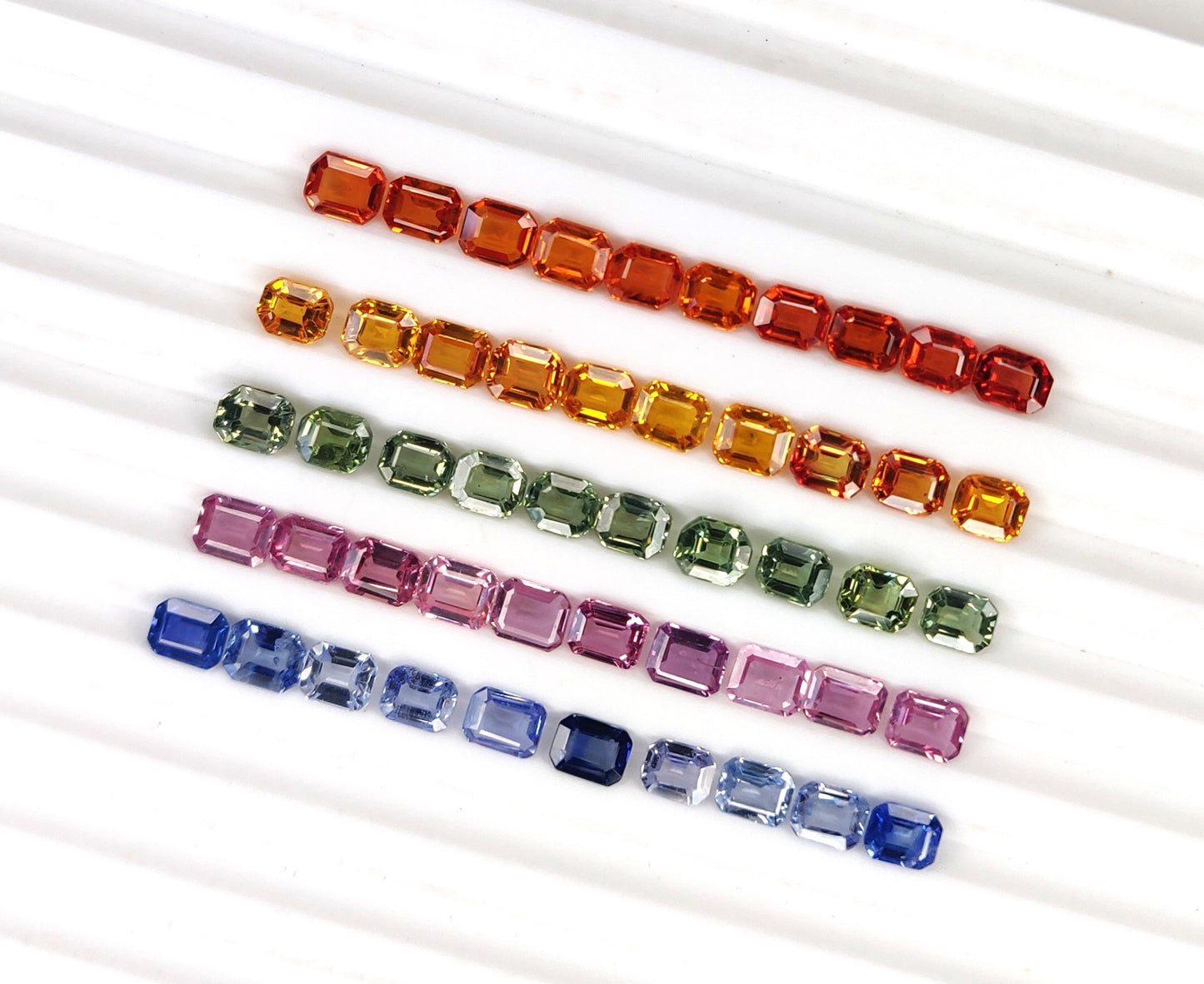 5x4 mm Fine Quality Natural Octagon Cut Heated Multi Sapphire Loose gemstones for Making Bracelet Necklace