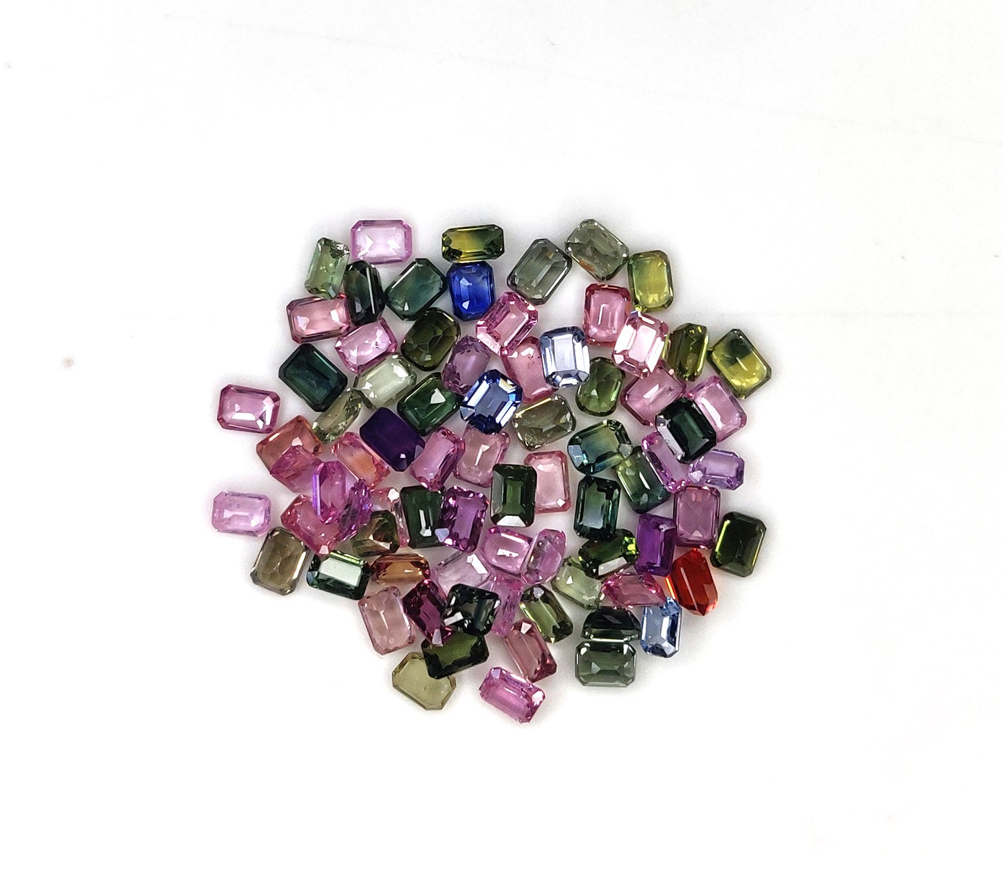 Natural Multi-Colour Sapphire Octagon Cut 4x3 mm Faceted Loose Gemstone for Jewelry Making at Best Price