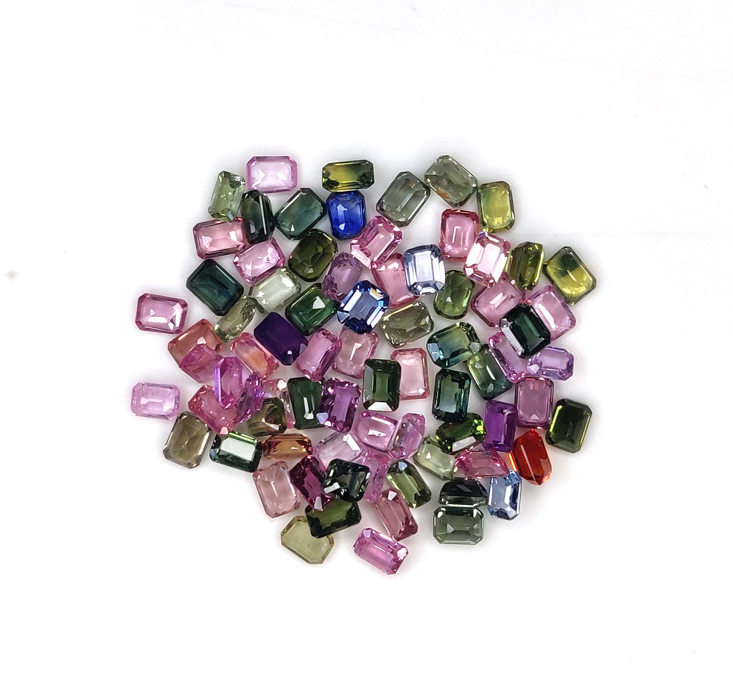 Natural Multi-Colour Sapphire Octagon Cut 4x3 mm Faceted Loose Gemstone for Jewelry Making at Best Price