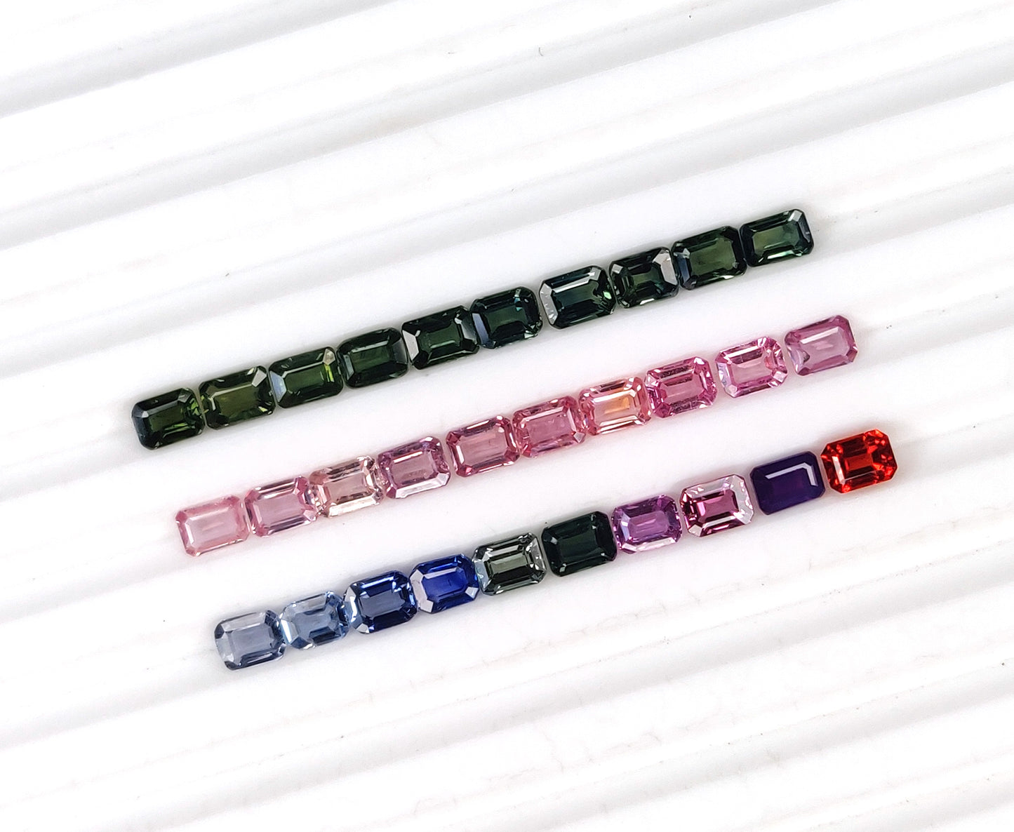 Natural Multi-Colour Sapphire Octagon Cut 4x3 mm Faceted Loose Gemstone for Jewelry Making at Best Price