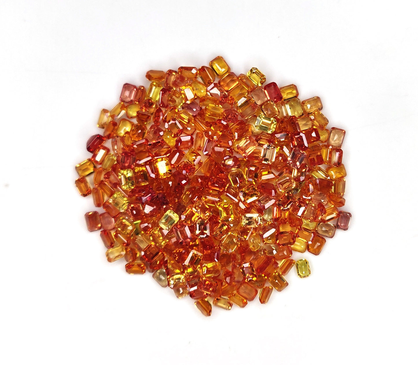 High Quality 100% Natural Orange Sapphire Octagon Shape 4x3 mm Loose Gemstones for Jewelry Making