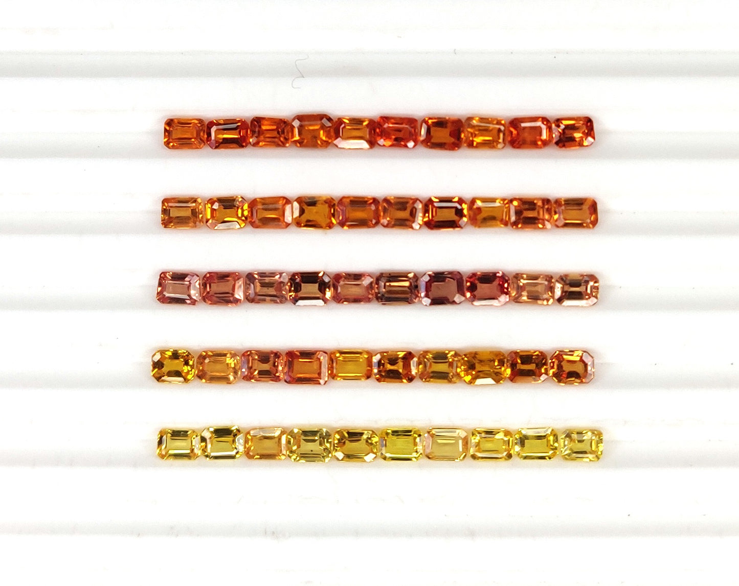 High Quality 100% Natural Orange Sapphire Octagon Shape 4x3 mm Loose Gemstones for Jewelry Making