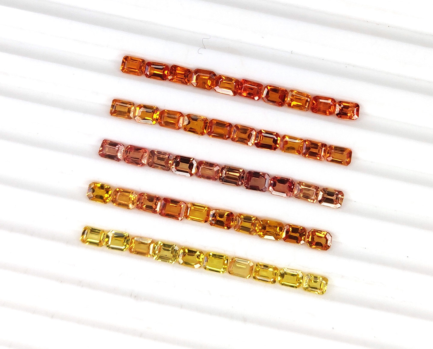 High Quality 100% Natural Orange Sapphire Octagon Shape 4x3 mm Loose Gemstones for Jewelry Making