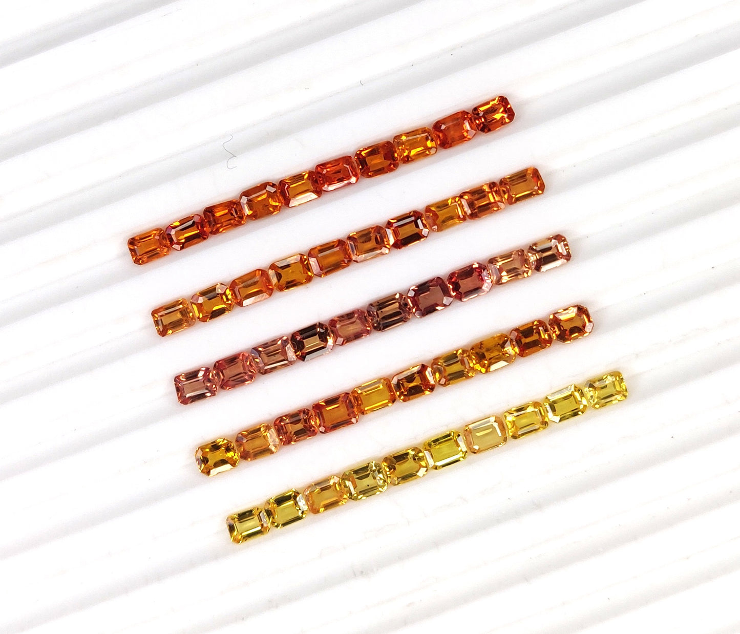 High Quality 100% Natural Orange Sapphire Octagon Shape 4x3 mm Loose Gemstones for Jewelry Making