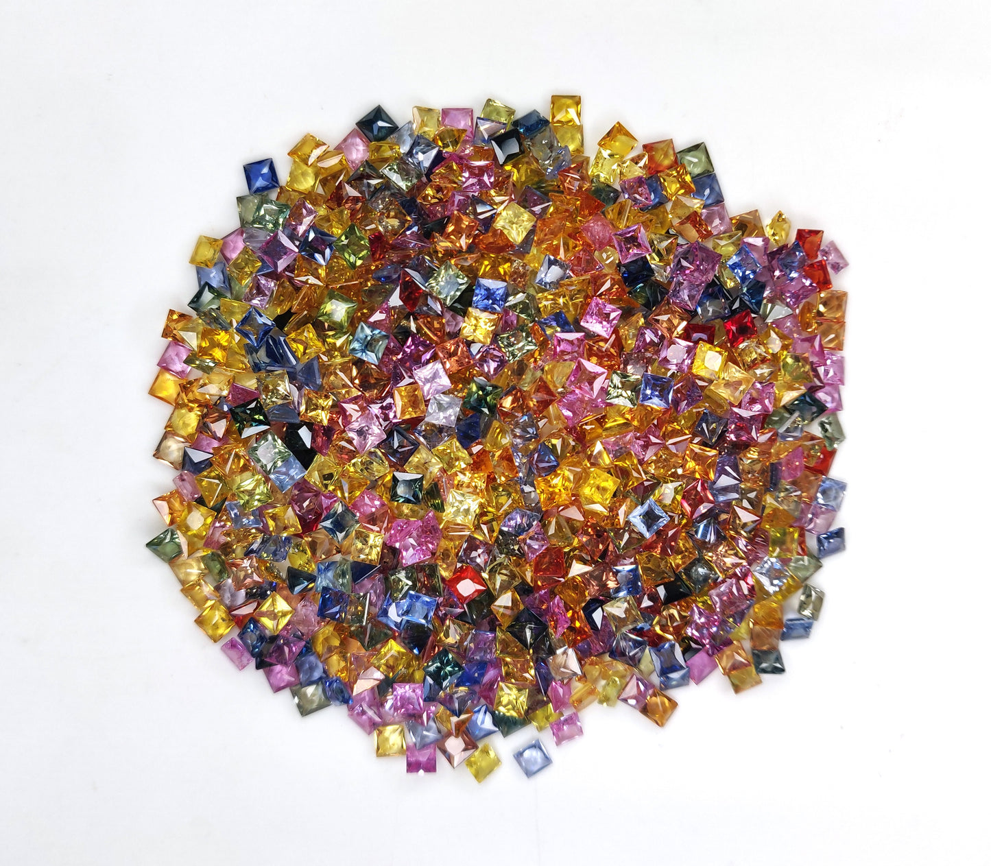 Premium Quality 4mm Natural Multi Sapphire Princess Cut Square Faceted loose gemstone for Jewelry Making