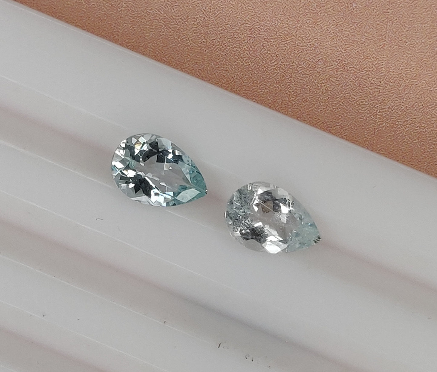 100% Natural Aquamarine Pear Shape 6x9mm Excellent Cut Fine Quality March Birthstone Loose Gemstone for Jewelry Making 2.25 Carat 2 Pcs Lot at the Cheapest Price