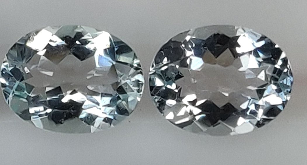 100% Natural Fine Quality Aquamarine Oval Shape 7x9mm Sky Blue Color Faceted Cut 12.85 Carats 8-Piece Loose Gemstones for Jewelry Making