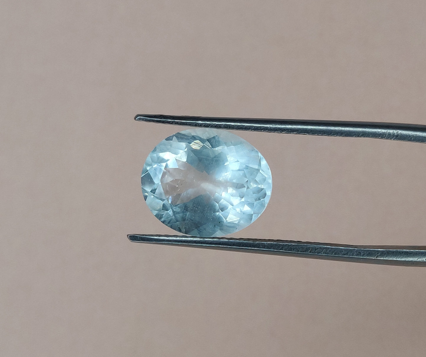 Faceted Cut 100% Natural Aquamarine Oval Shape 10x12mm Sky Blue Color 19.70 Carats 5-Piece Fine Quality Loose Gemstones for Jewelry Making