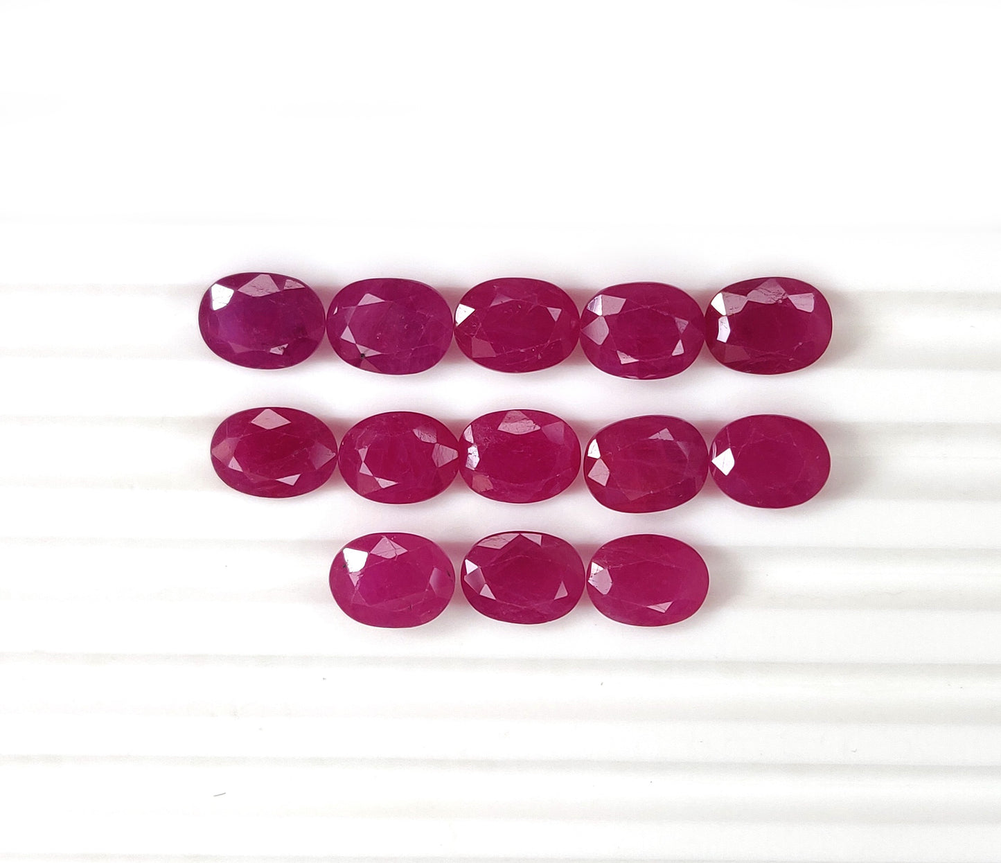 7x9mm Natural Mozambique Ruby Heated Fine Quality Oval Cut Pinkish Red Color Loose Gemstones for Making Necklace