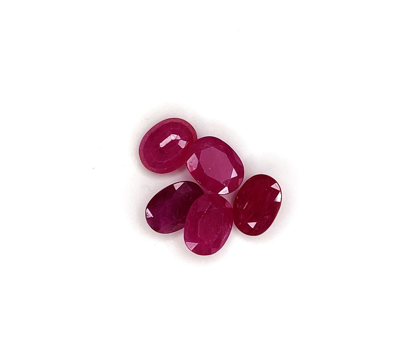 100% Natural Ruby Gemstones Fine Quality Oval-Cut 7x9 mm Pinkish Red Color July Birthstone for Making Jewelry