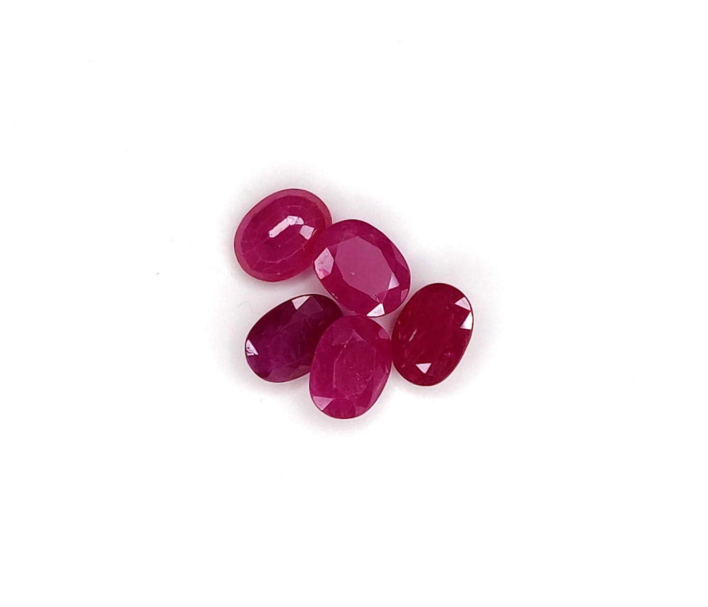 100% Natural Ruby Gemstones Fine Quality Oval-Cut 7x9 mm Pinkish Red Color July Birthstone for Making Jewelry