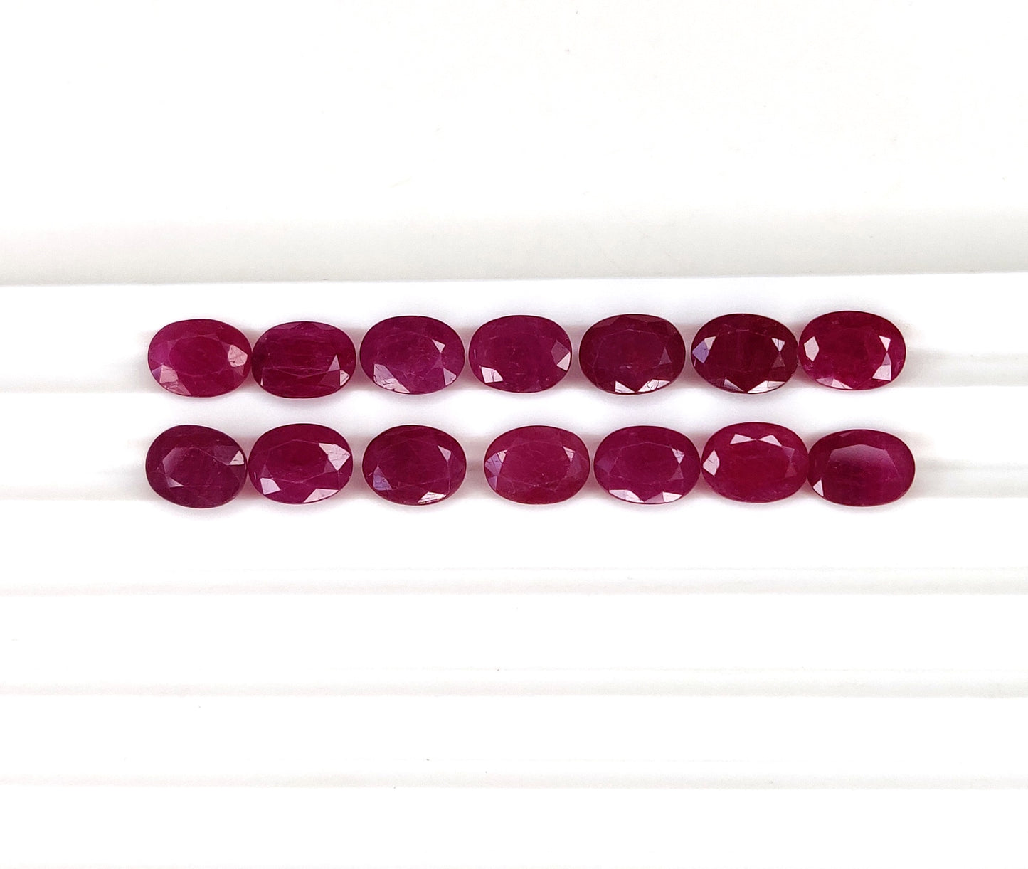 Natural Ruby Fine Quality Oval Cut 7x9 mm Pinkish Red Color Calibrated Loose Gemstones for Jewellery Making