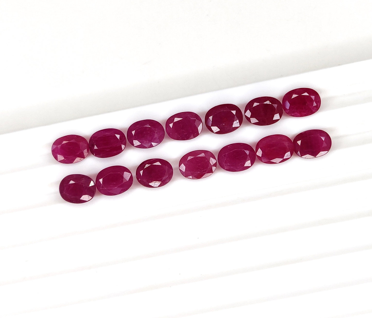 Natural Ruby Fine Quality Oval Cut 7x9 mm Pinkish Red Color Calibrated Loose Gemstones for Jewellery Making
