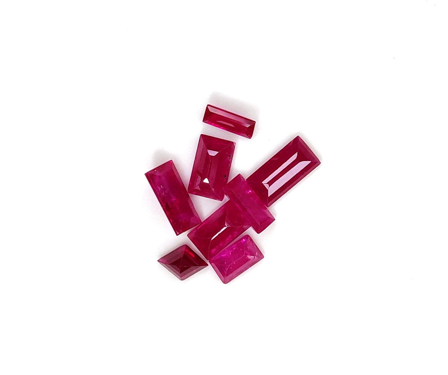 100% Natural Ruby Mozambique Heated Baguette Shape Loose Gemstones for Jewelry Making, July Birthstone for Necklace