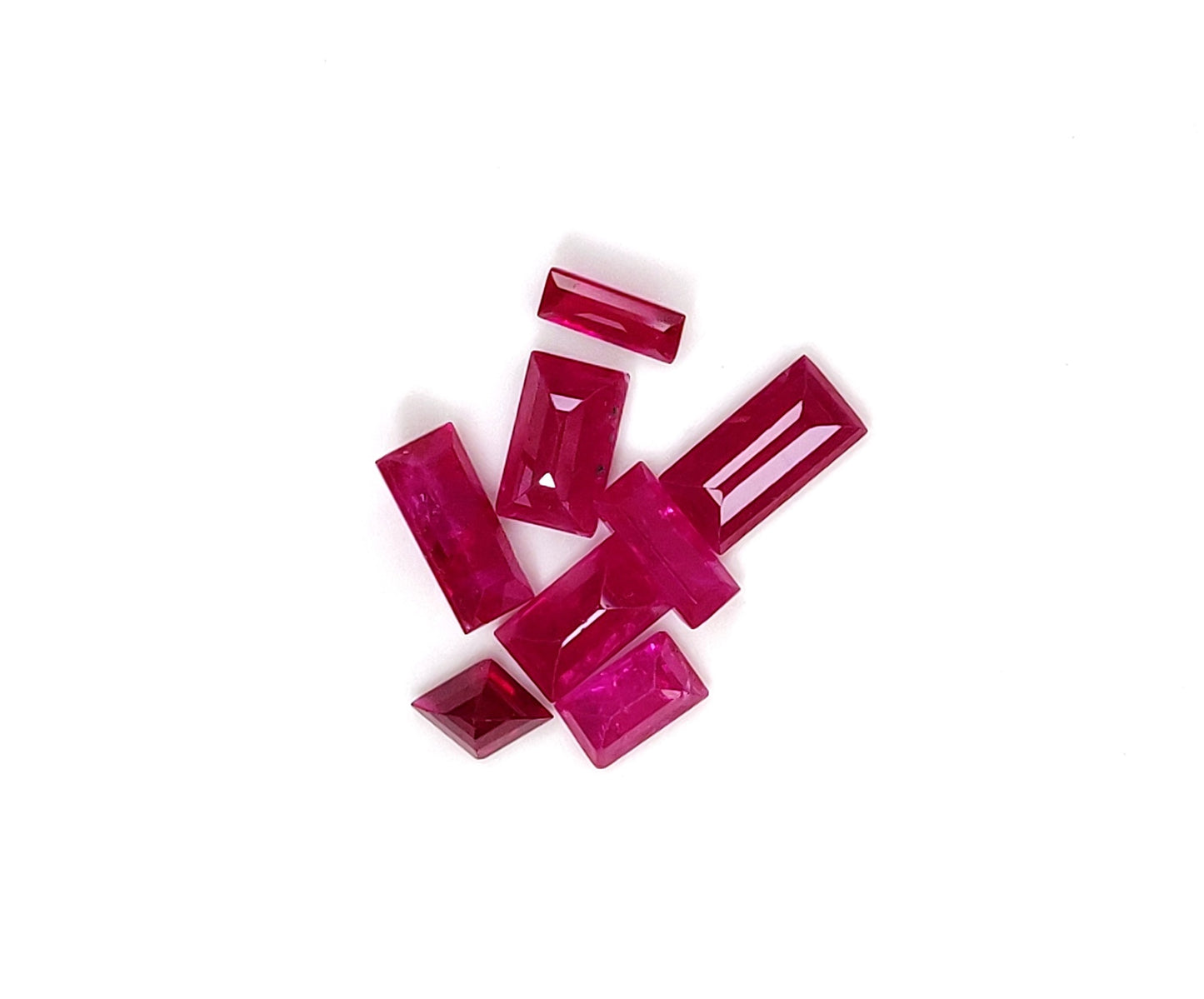 100% Natural Ruby Mozambique Heated Baguette Shape Loose Gemstones for Jewelry Making, July Birthstone for Necklace