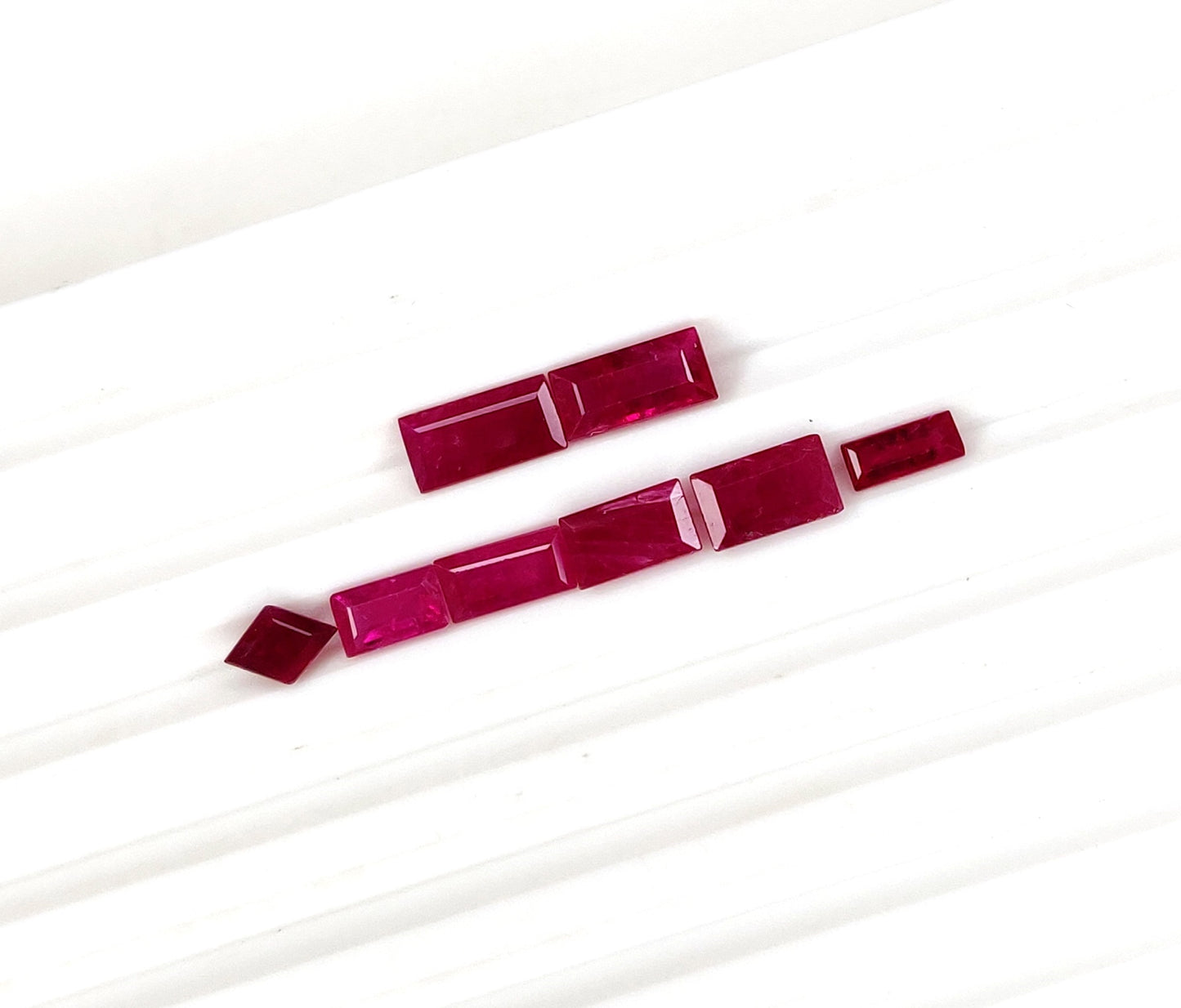 100% Natural Ruby Mozambique Heated Baguette Shape Loose Gemstones for Jewelry Making, July Birthstone for Necklace